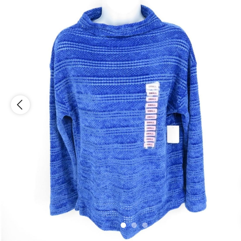 NWOT RAFAELLA Blue Pullover Mock Neck Sweater Size XL